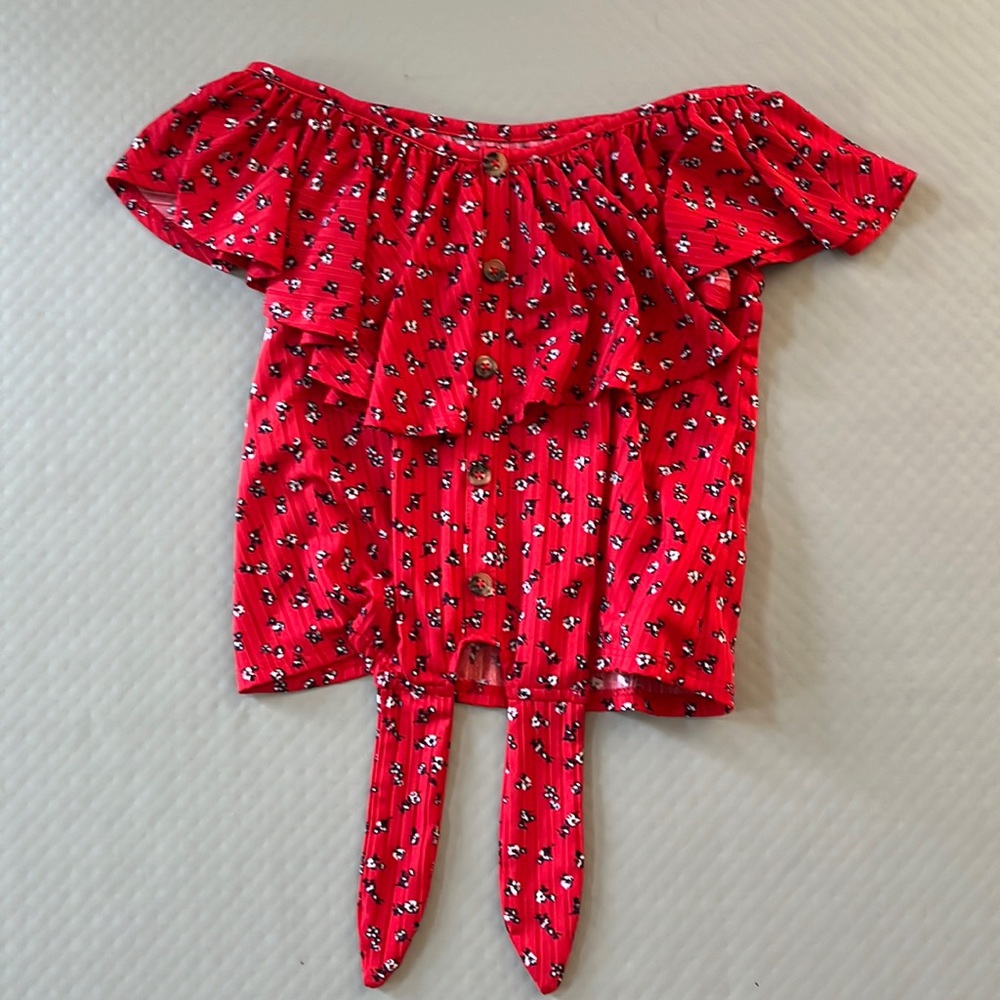 Justice red girls top